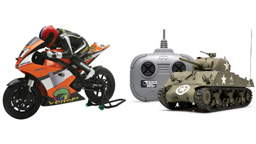 R/C Motorcycles,  Tanks, & Semi Trucks